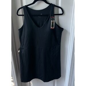 Gap Fit Active Tank Dress Women Size XL Black Stretch Shelf Bra Inner Shorts NWT